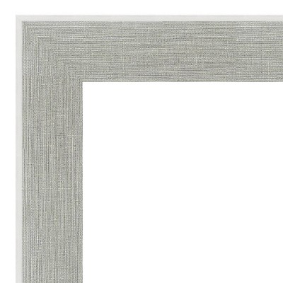 Glam Silver Rectangular Wall Mirror with Linen Frame