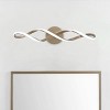 Dewdrop Contemporary Minimalist Light LED Wall Sconce Linear Wall Light Double Wave Design Matte Black Metal ETL for Bathroom - 3 of 4
