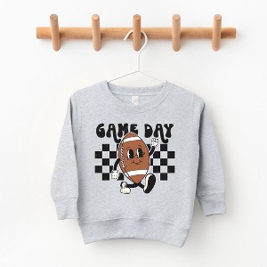 The Juniper Shop Football Game Day Checkered Toddler Graphic Sweatshirt - 1 of 2