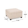 Lyngins Tufted Storage Ottoman with Birch Legs, Waffle Stitch Ottoman Coffee Table, Upholstered Foot Stool, Ottoman Bench with Soft-Close Hinges - 3 of 4