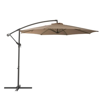 9.5' X 9.5' Uv Resistant Offset Tilting Cantilever Patio Umbrella Sandy ...