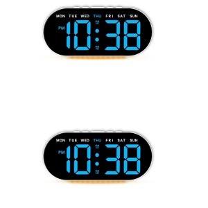 REGALWOVEN 2 Pcs Digital Plastic Corded Electric Adjustable Accurate Alarm Clock 7.1 x 3.1 x 1.2 inch - 1 of 4