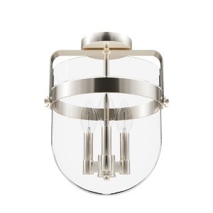 Karloff 11.75" Brushed Nickel Semi-Flush Mount Ceiling Light - Elegant Aluminum Fixture for Indoor Spaces - 1 of 1