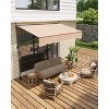 118’’x67’’ Manual Retractable Awning, Freestanding Patio Awning with Crank Handle - 3 of 4