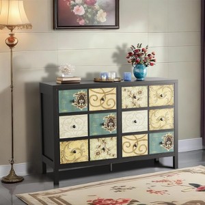 6 Drawers Dresser for Bedroom, Wood Rustic Chest of Drawers with Metal Handle - 1 of 4