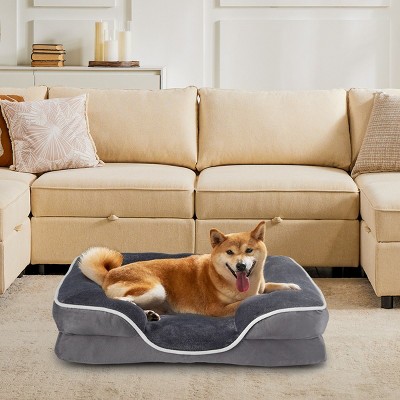 LAOTIES Orthopedic Memory Foam Pet Bed for Small Dogs And Cats,Washable Cover,Waterproof,Non Slip