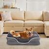 LAOTIES Orthopedic Memory Foam Pet Bed for Small Dogs And Cats,Washable Cover,Waterproof,Non Slip - 2 of 4