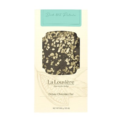 La Louviere Dark Chocolate Bar With Pistachio Pieces