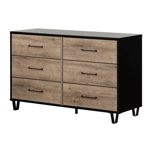 6 drawer double dresser black matte