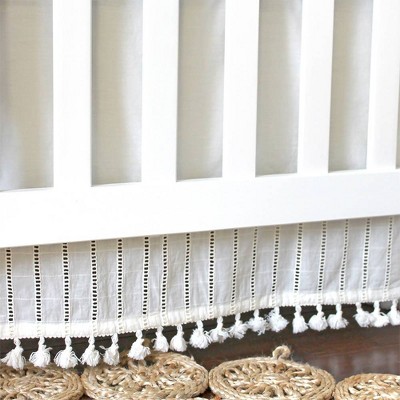 White eyelet cheap crib skirt