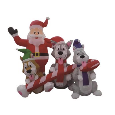 Celebrations - Santa With Dogs - Inflatable - 6 ft.