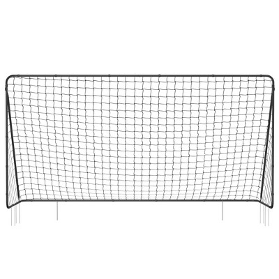 SONGMICS Children's Soccer Goal 12 x 6 Foot, in Garden, Courtyard, Park, Beach, Metal Pipes and PE Net, Quick Assembly, Black