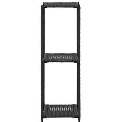 vidaXL Storage Shelf Black Poly rattan Compact Storage Shelf Square - 35.4"