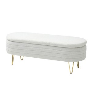 Storage Bench Modern Entryway Bench End of Bed Bench Ottoman Versatile Seating with Hidden Storage Support Legs - 1 of 1