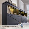 SinCiDo Farmhouse Queen Wood Bed Frame, 52" Tall Headboard with 4 Storage Drawers, LED Light & Charging Station, No Box Spring Needed - 2 of 4