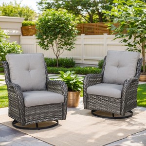 Gymojoy Outdoor Swivel Patio Chairs All-Weather Patio Swivel Glider Chairs Set of 2 - 1 of 4