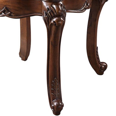 Miyeon Cherry Wood End Table with Marble Top