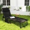 Reclining Chaise Lounge Chair, Portable Sun Lounger, Folding Camping Cot with Adjustable Backrest and Removable Pillow, for Patio, Garden, Beach - 2 of 4