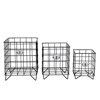 VIP Iron 9.5 in. Black Wired Baskets Set of 3