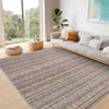 Washable Modern Rug Non Slip Low Pile Rug Striped Transitional Accent Throw Floor Cover Foldable Indoor Carpet for Living Room Bedroom Playroom - 2 of 4