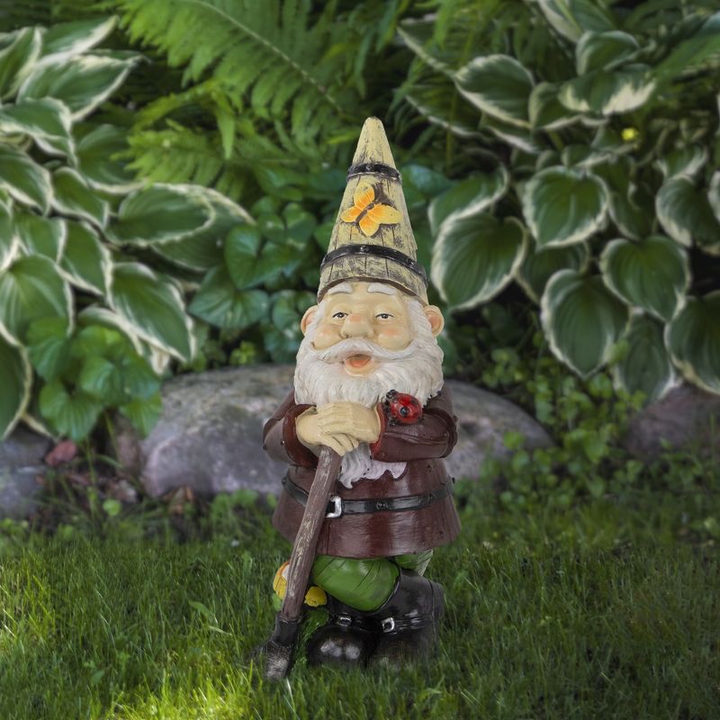 Northlight Gnome with Butterfly and Ladybug Outdoor Garden Statue - 15.25", 2 of 6