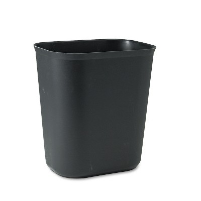 Rubbermaid Commercial Fire-Resistant Wastebasket Rectangular Fiberglass 3.5gal Black 254100BK