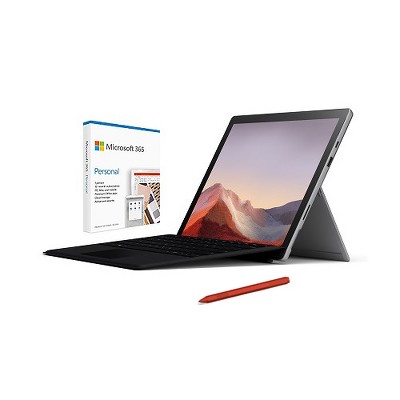 Microsoft Surface Pro 7 12.3" Intel Core i5 8GB RAM 128GB SSD Platinum + Surface Pro Signature Type Cover Black+Surface Pen Poppy Red+Microsoft 365...