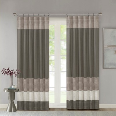 VYNXARIA 50*84"Transitional pintucking window panel,Green Multi(Only 1 Pc Panel)