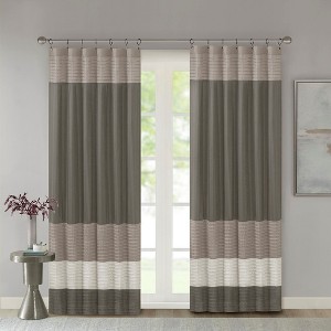 VYNXARIA 50*84"Transitional pintucking window panel,Green Multi(Only 1 Pc Panel) - 1 of 4