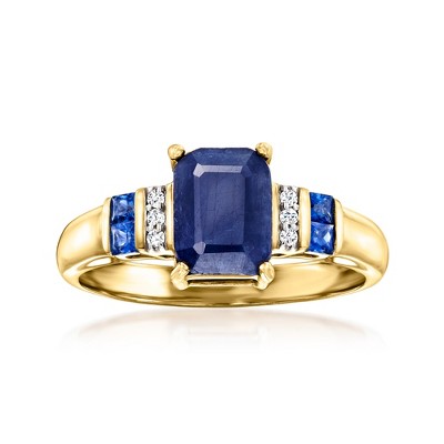 Ross-Simons 2.10 ct. t.w. Sapphire Ring With Diamonds in 14kt Yellow Gold