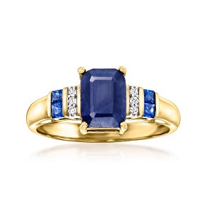 Ross-Simons 2.10 ct. t.w. Sapphire Ring With Diamonds in 14kt Yellow Gold - 1 of 4