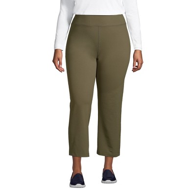Lands' End Women's Plus Size Active Crop Yoga Pants - 3x - Forest Moss ...