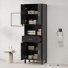 70.9" Bathroom Storage Cabinet, Freestanding Slim Floor Cabinet with Adjustable Shelves, Kitchen Pantry Cabinet for Living Room Kitchen - 2 of 4