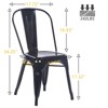 YOUNIKE 17.32" Metal Dining Chairs Set of 4 with Removable Backrest Stackable Patio Chair for Cafe Bistro - 2 of 4
