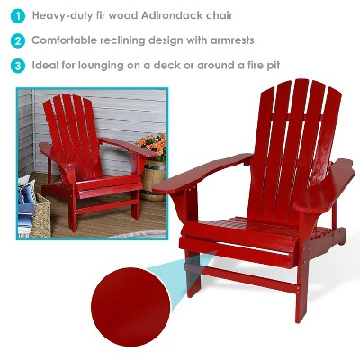 Coastal Bliss Red Fir Wood Outdoor Adirondack Chair - Set of 2