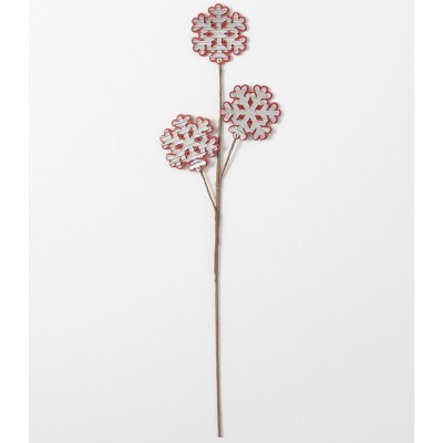  Sullivans Decorative Figurine Snowflake Stem 28"H Red 