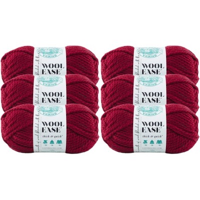 6pk Wool-Ease Thick & Quick Yarn Cranberry - Lion Brand Yarn