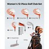 VEVOR Golf Club Set, 12 Pieces Women's Golf Club Complete Set Right Handed with 460CC #1 Driver, #3 & 5 Fairway Wood, #4 Hybrid, Orange&Black - 3 of 4