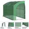 Lean To Greenhouse - 10ft x 5ft x 7ft Walk In Green House with Roll-Up Zippered Doors and 6 Shelves - Gardening Supplies by Home-Complete (Green) - 3 of 4