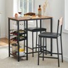 Whizmax Bar Table Set for 2 with Footrest, Kitchen Dining Table with 2 Upholstered Chairs, Small Space Counter Height Barstools for Counter Bar - 2 of 4