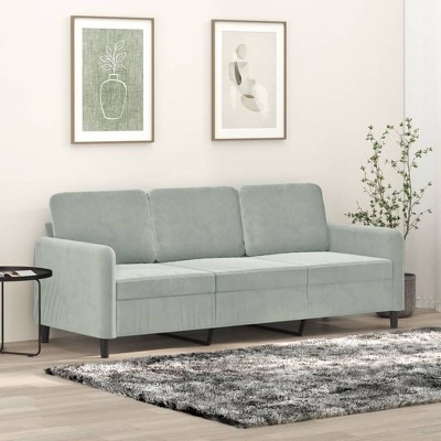 vidaXL 3-Seater Sofa Light Gray 70.9 in. Velvet