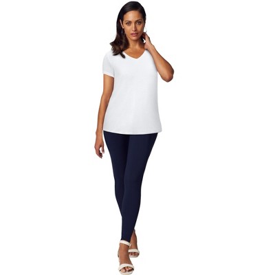 Jessica London Women's Plus Size Stretch Knit V-Neck Swing Tunic