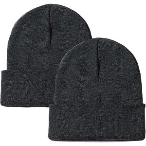 MSDC 1&2 Pack Beanie for Men Women Slouchy Beanie Hats Winter Knit Caps Soft Ski Hat Unisex - 1 of 4