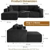 Coucheta 108" L-Shaped Sectional Cloud Couch - Boneless Design, No Assembly, Convertible Sleeper, Deep Corduroy Seat, Multiple Colors - 2 of 4