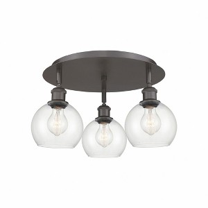 Athens - 3 Light Flush Mount In Industrial Style-8.63 Inches Tall and 17.75 Inches Wide - 1 of 1