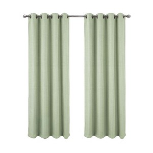 RT Designer Collection Demi Lux Jacquard Blackout Grommet Curtain Panel 52" x 84" Sage - 1 of 4