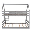 Twin Over Full House Bed Metal Platform Bed Frame Height Adjustable Bed With Full-length Guardrail - 4 of 4
