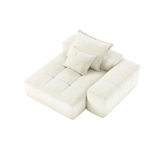 Yukimo 71" Modern Oversized Modular Sectional Sofa - Sparkling Chenille Fabric, Tufted Design, No Assembly Required - 1 of 4