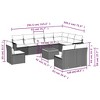 vidaXL Patio Sofa Set with Cushions Outdoor Furniture 11 Piece Poly Rattan - Gray - 3 of 4