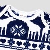 PATPAT Christmas Family Matching Long-sleeve ThickenedSets, Bluewhite Chritsmas PJS For Kids Baby - 3 of 4